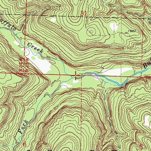 Topographic Map of Main Prong Big Buffalo Creek, AR
