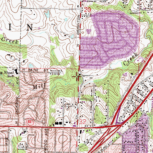 Topographic Map of Rock Creek, MO