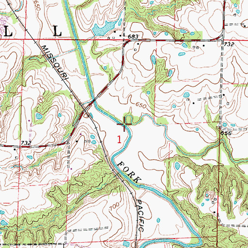 Topographic Map of Rock Creek, MO