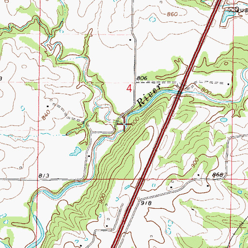 Topographic Map of Rock Creek, MO