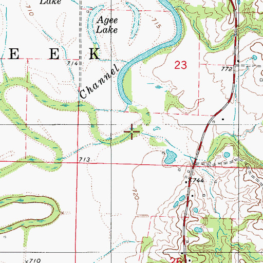 Topographic Map of Rock Creek, MO