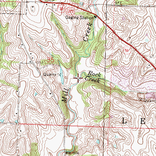 Topographic Map of Rock Creek, MO