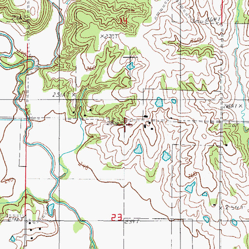 Topographic Map of Rock Island School, MO