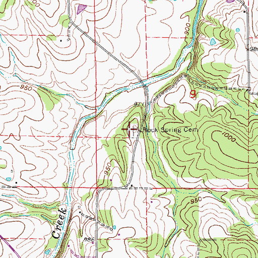 Topographic Map of Rock Spring Cemetery, MO