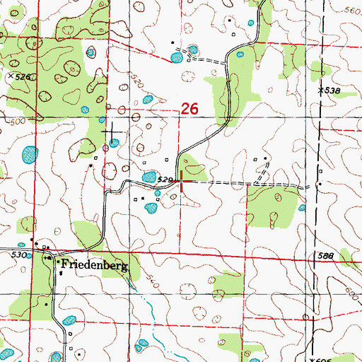 Topographic Map of Rock Springs School, MO