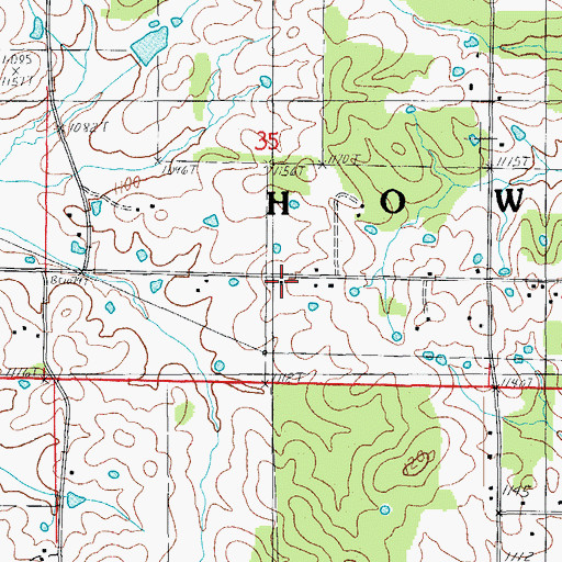Topographic Map of Rock Valley School, MO