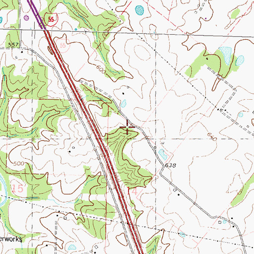 Topographic Map of Rock Valley School, MO