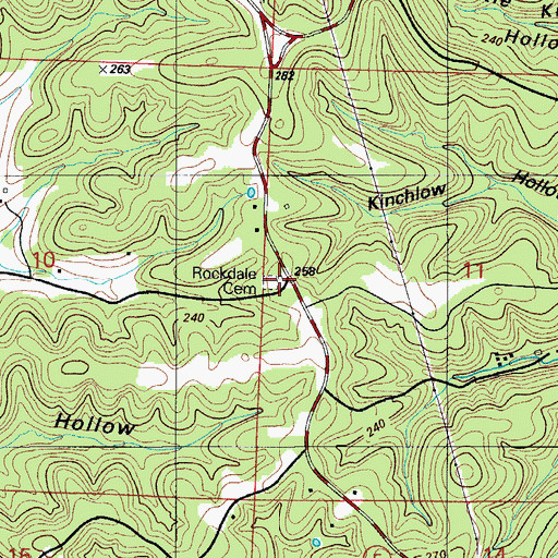 Topographic Map of Rockdale Church, MO