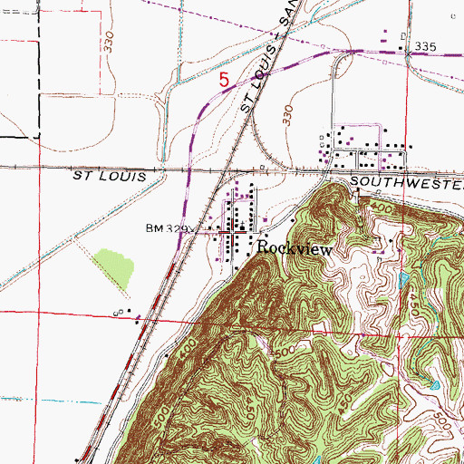 Topographic Map of Rockview, MO