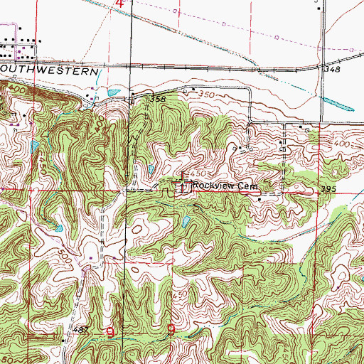 Topographic Map of Rockview Cemetery, MO