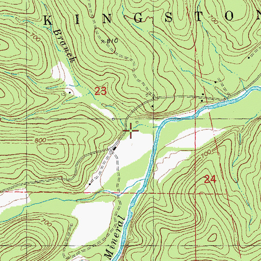Topographic Map of Rocky Branch, MO