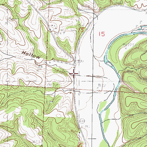 Topographic Map of Rocky Hollow, MO