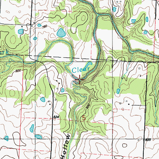 Topographic Map of Rocky Hollow, MO