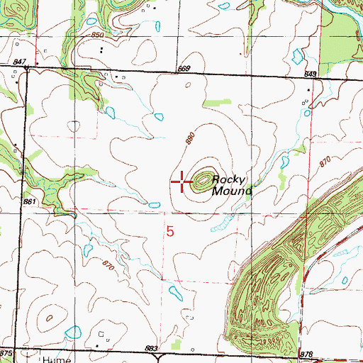 Topographic Map of Rocky Mound, MO
