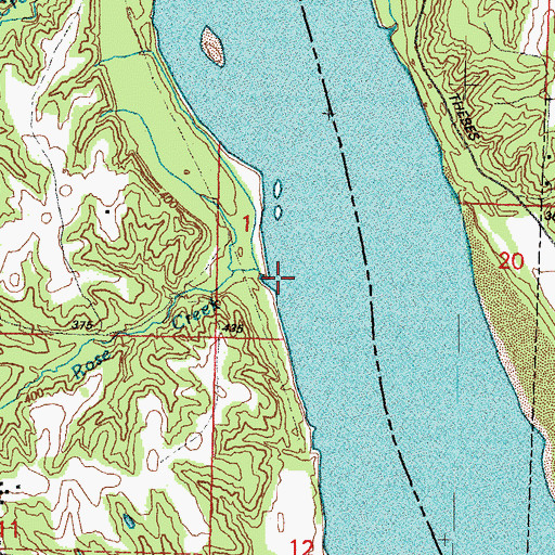 Topographic Map of Rose Creek, MO