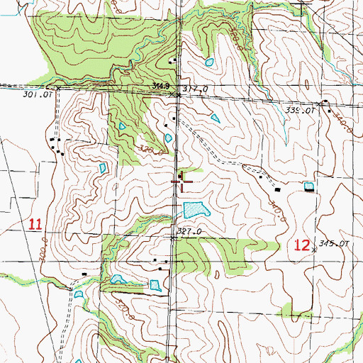 Topographic Map of Rose Hill School (historical), MO