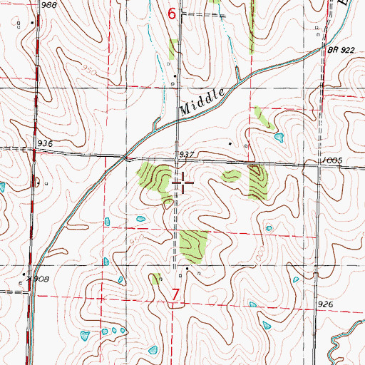 Topographic Map of Ross Grove School (historical), MO