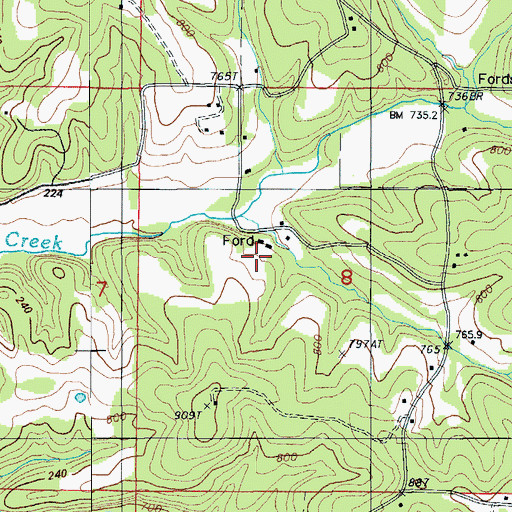 Topographic Map of Ross School, MO
