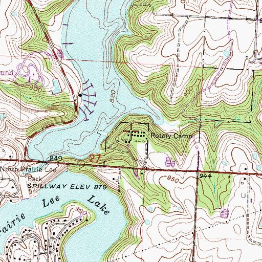 Topographic Map of Rotary Camp, MO