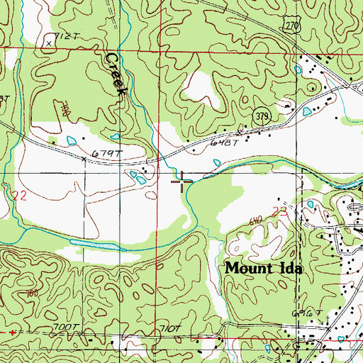 Topographic Map of Martin Creek, AR