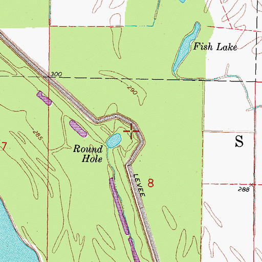 Topographic Map of Round Hole, MO