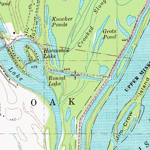Topographic Map of Round Lake, MO