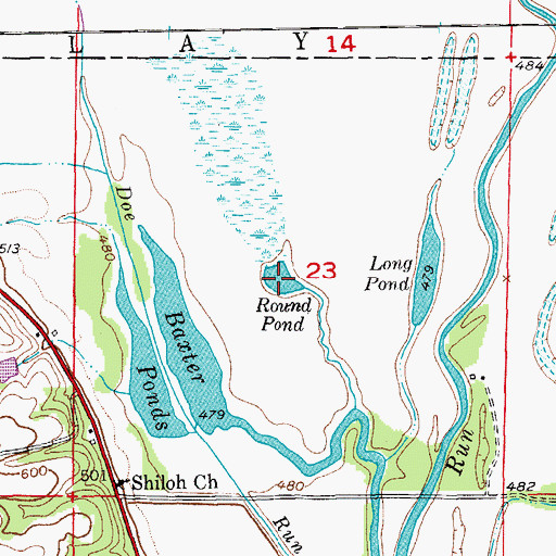 Topographic Map of Round Pond, MO