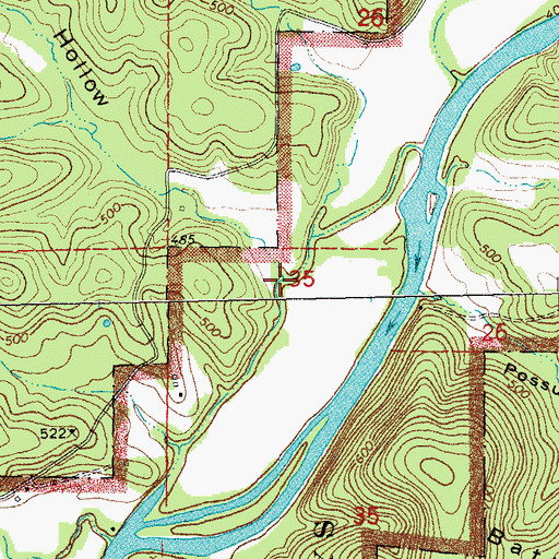 Topographic Map of Round Pond Hollow, MO