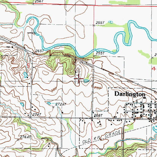 Topographic Map of Rouse Cemetery, MO