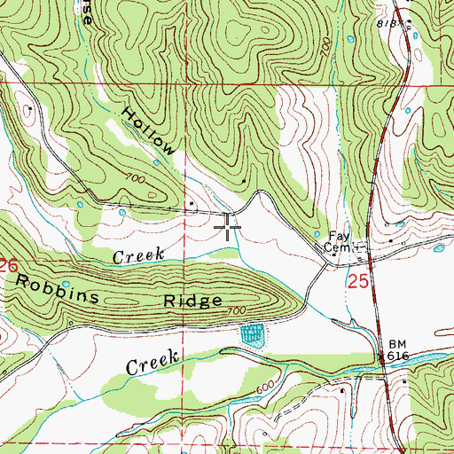 Topographic Map of Rouse Hollow, MO