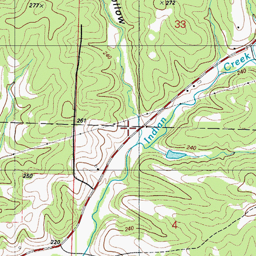 Topographic Map of Routon Hollow, MO