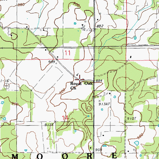 Topographic Map of Royal Oak School, MO