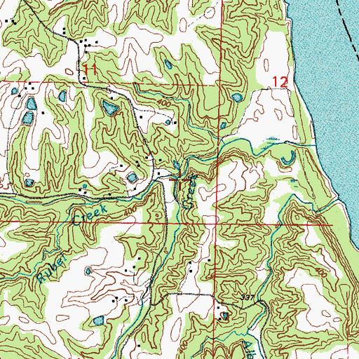 Topographic Map of Rubel Creek, MO