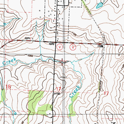 Topographic Map of Rule Creek, MO