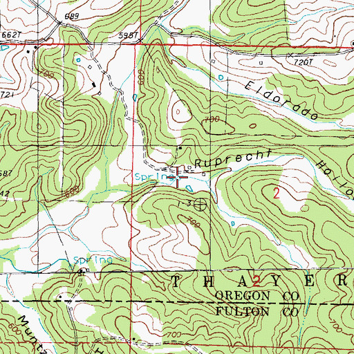 Topographic Map of Ruprecht Spring, MO