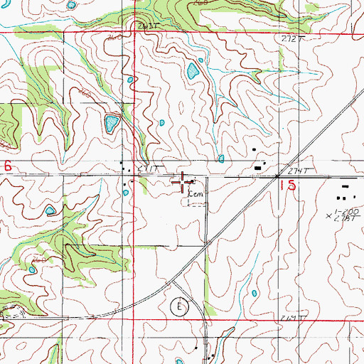 Topographic Map of Rural Dale Church, MO