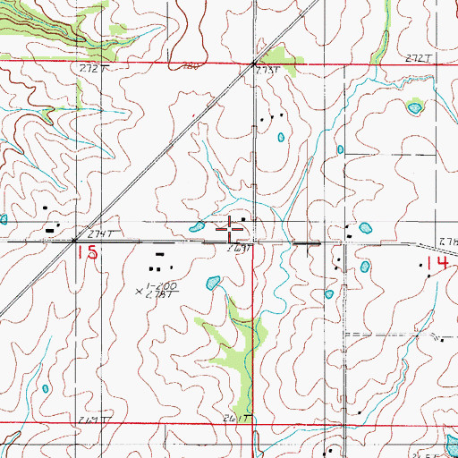 Topographic Map of Rural Dale School (historical), MO