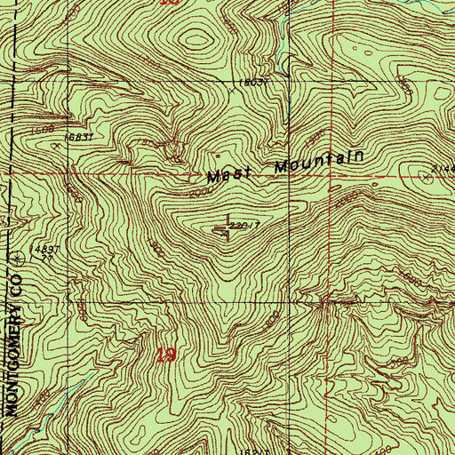 Topographic Map of Mast Mountain, AR
