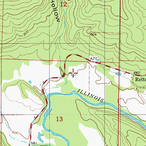 Topographic Map of Mathis Hollow, AR