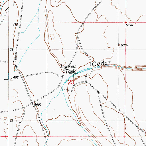 Topographic Map of Lockett Tank, AZ
