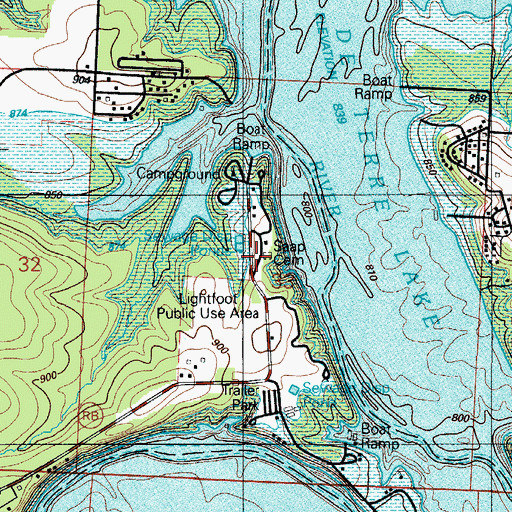Topographic Map of Saap Cemetery, MO