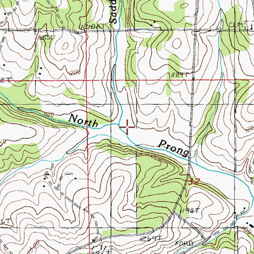 Topographic Map of Saddle Branch, MO