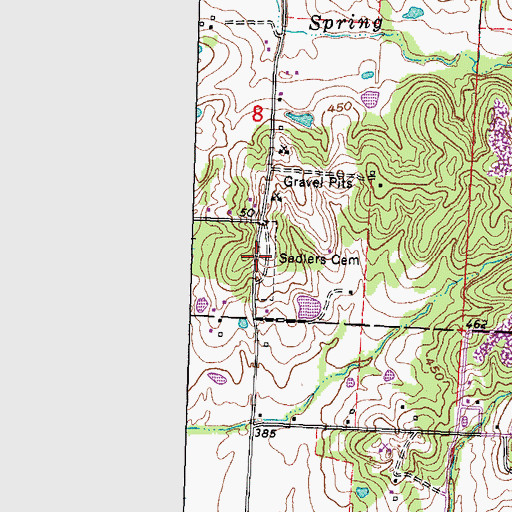 Topographic Map of Sadler Chapel Cemetery, MO