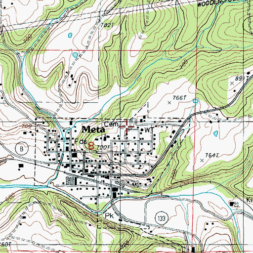 Topographic Map of Saint Cecilia Cemetery, MO