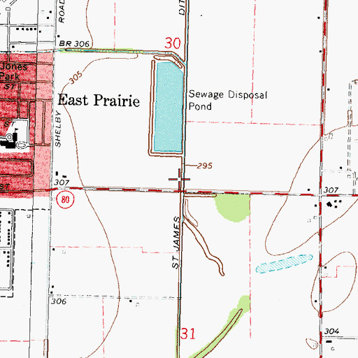 Topographic Map of Saint James Ditch, MO