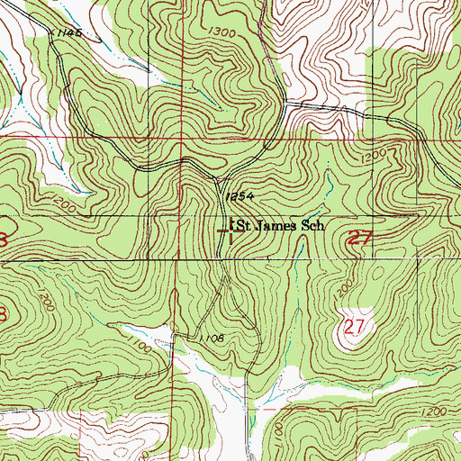 Topographic Map of Saint James School, MO