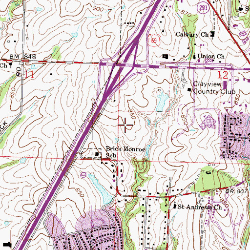 Topographic Map of Saint James School, MO