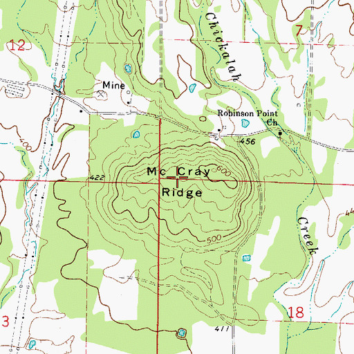 Topographic Map of Mc Cray Ridge, AR
