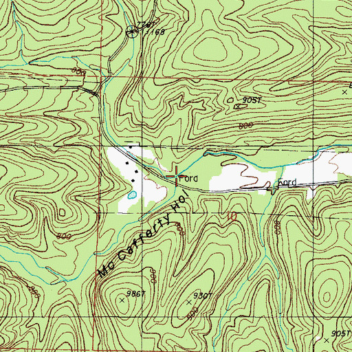 Topographic Map of McCafferty Hollow, AR