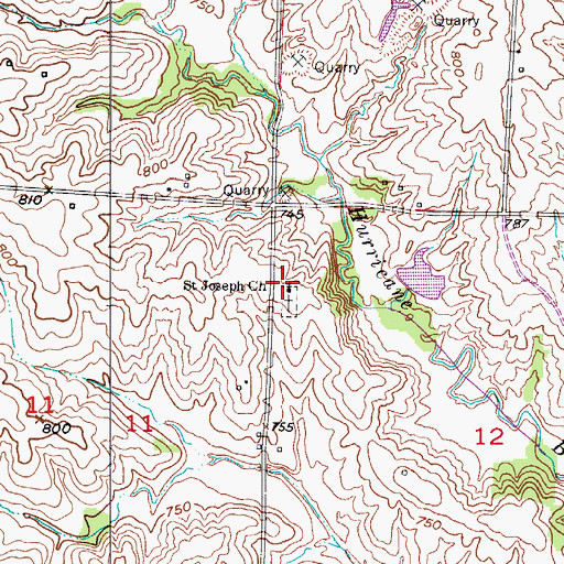 Topographic Map of Saint Joseph Church, MO
